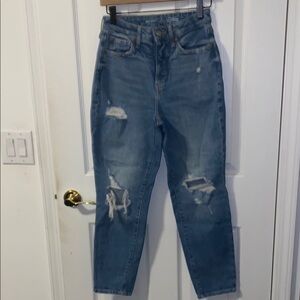 Old Navy Higher High Rise O.G. Straight Distressed Jeans Size 2 Petite